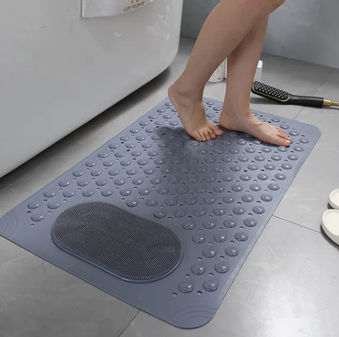 Non-Slip Shower Mat with Foot Scrubber – SafeGrip Non-Slip Bath Mat for Enhanced Safety and Hygiene